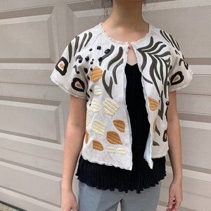 Pattern Outerwear with Beads